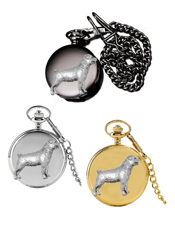 Pewter Dog Emblem Polished Black / Silver Gold Case Men Pocket