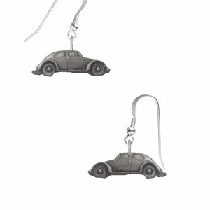 Classic car Beetle Oval Rear Window ref291  on hook Earrings sterling silver 925  light weight amazing details
