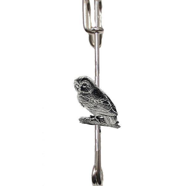 Tawny Owl on a 3" 7.5cm Kilt Pin Scarf / Brooch with English Pewter Emblem or Stunning stick pin with end connector refb3 birds bird