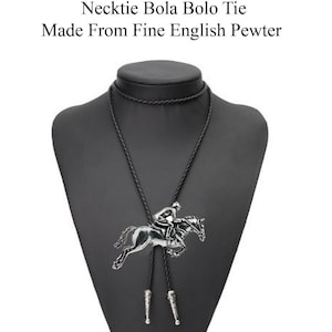 Pewter Show jumper horse Necklace Western Cowboy Necktie Bola Bolo Tie codea29  unisex line dancing cowboy wild west