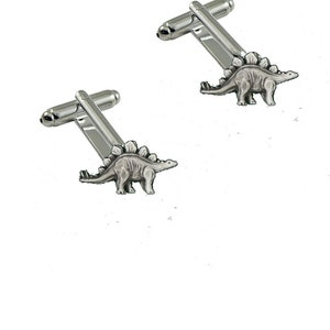 Stegosaurus Stegasaurus made from fine English pewter cuff link or tie slide or the set or stick pin coder222