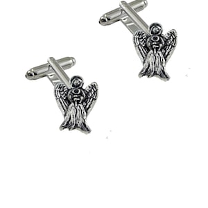 Angel made from fine English pewter cuff link or tie slide or the set or stick pin codec13