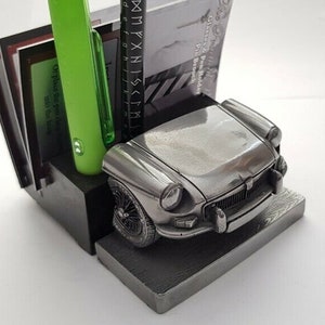 Mg Gt ZinnEffekt Auto Visitenkarten & STIFT Stiftehalter NEU Handmade in Sheffield