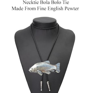 Pewter Tench Necklace Western Cowboy Necktie Bola Bolo Tie code F18 unisex line dancing cowboy Wild West fish