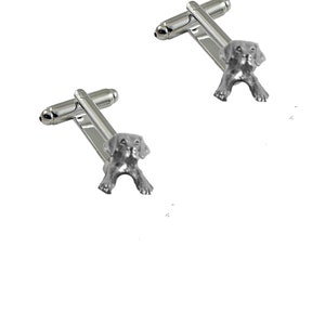 Labrador dog with paws made from fine English pewter cuff link or tie slide or the set or stick pin codeTGNEW