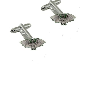 vampire bat made from fine English pewter cuff link or tie slide or the set or stick pin coder223