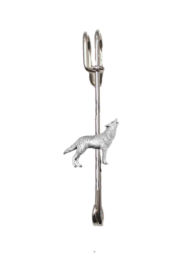 Wolf on a 3 7.5cm Kilt Pin Scarf Brooch with English Pewter Emblem or Stunning stick pin with connector codeppa26