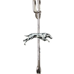 Greyhound on a 3" 7.5cm Kilt Pin Scarf / Brooch with English Pewter Emblem or Stunning stick pin with end connector refd19 dog