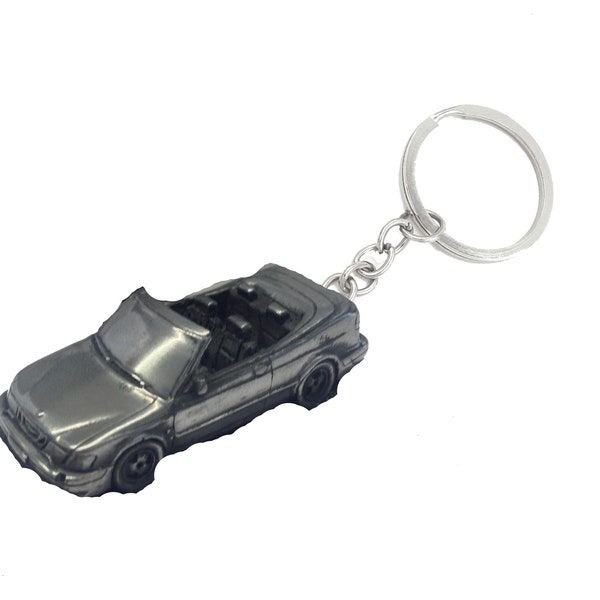 classic Sweden car sab 9.3 Convertible  ref228 car keyring  or pin badge classic car