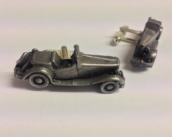 classic  car pewter effect MG TD ref137 cuff link cufflink Stick pin tie tack pin badge tie clip classic car