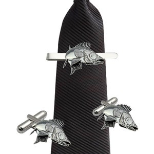 Zander  Walleye   made from fine English pewter cuff link or tie slide or the set or stick pin code  code F24