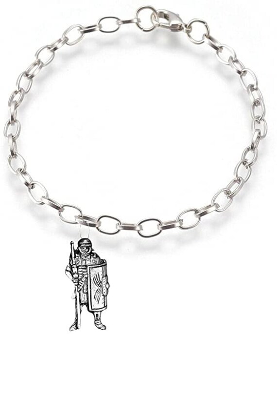 Roman Soldier pp-h03 Made From English Pewter on belcher link chain perfect  as a anklet or bracelet gift jewellery