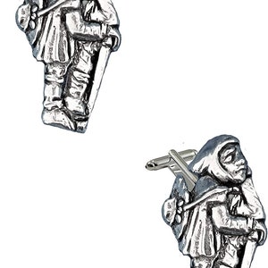 Medieval Pilgrim  made from fine English pewter cuff link or tie slide or the set or stick pin code pp-h11