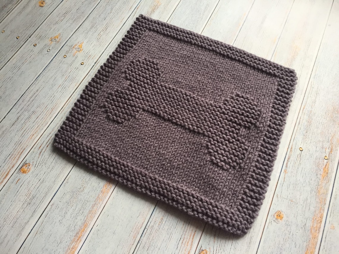 Knitting pattern Dog Bone washcloth Knitting pattern Etsy
