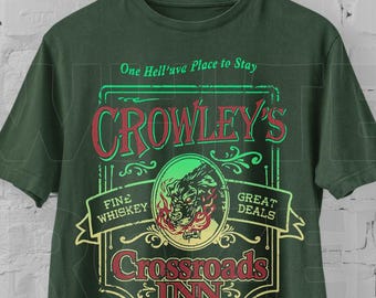 Supernatural Crowley&#39;s Crossroads Inn Shirt-Crowley Shirt,Crowley T shirt,Dean Winchester Shirt,Sam Winchester Shirt,Winchester Brothers Tee