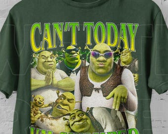 Funny Shrek Meme Shirt: "Can't Today I'm Swamped" Trending Tee