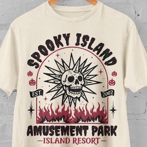 Spooky Island Amusement Park Shirt, Retro 2000s Halloween Movie Shirt,Disco Skull,Summer Spooky, 90s Nostalgia Halloween Shirt for Halloween