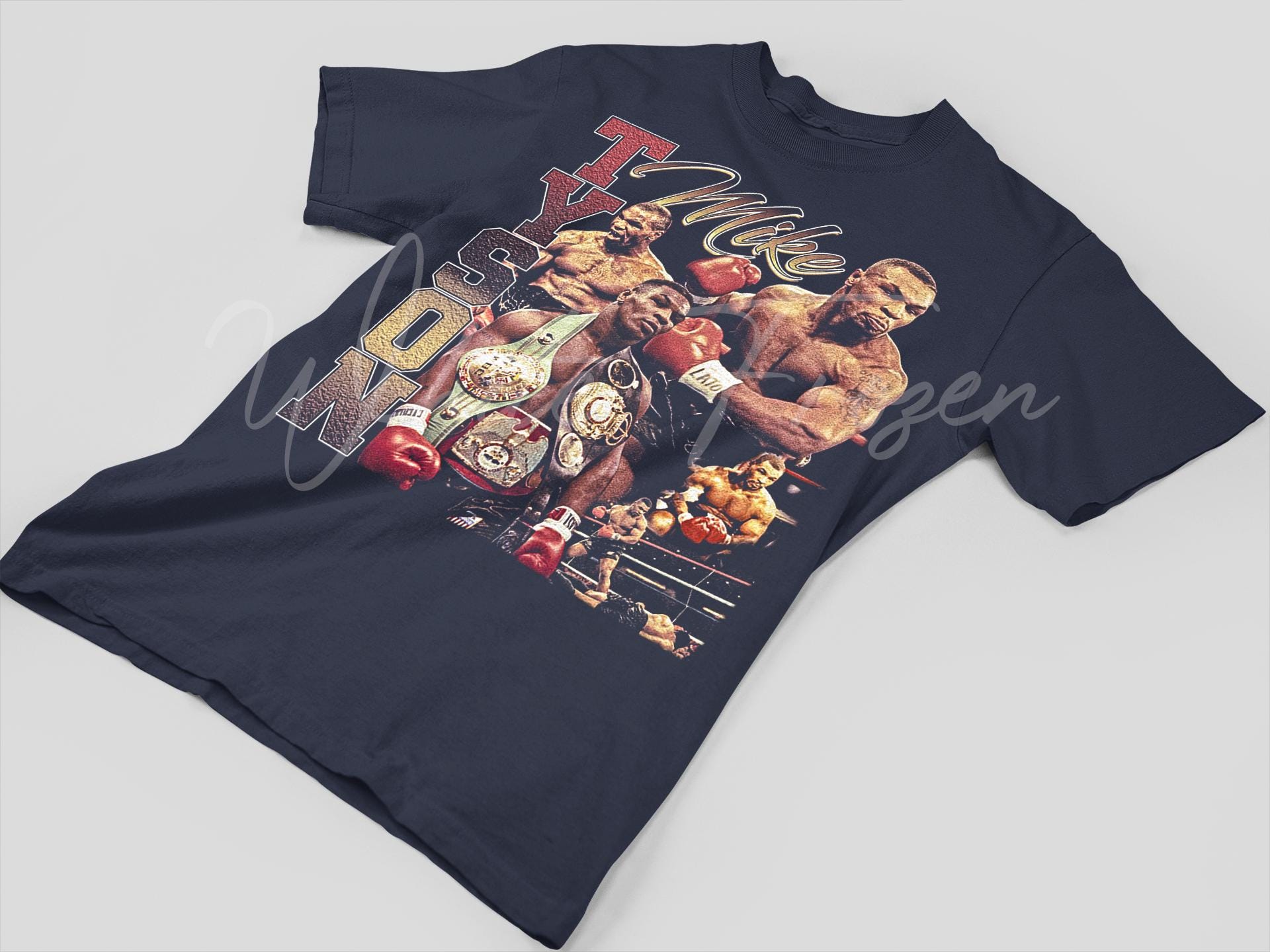 ヴィンテージスタイルのマイク・タイソンTシャツ：海賊版ボクシング 