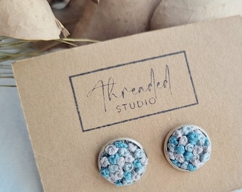 MAGIC CARPET | Hand embroidered stud earrings