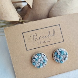 MAGIC CARPET | Hand embroidered stud earrings
