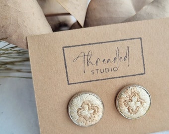 STAR DUNES / Abstract mini embroidered stainless steel studs