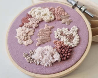 POWDERED PINK | Abstrast embroidery | Hand embroidery | Wall art | Home decor