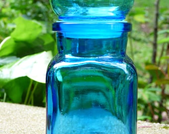 Flacon verre bleu 13 cm