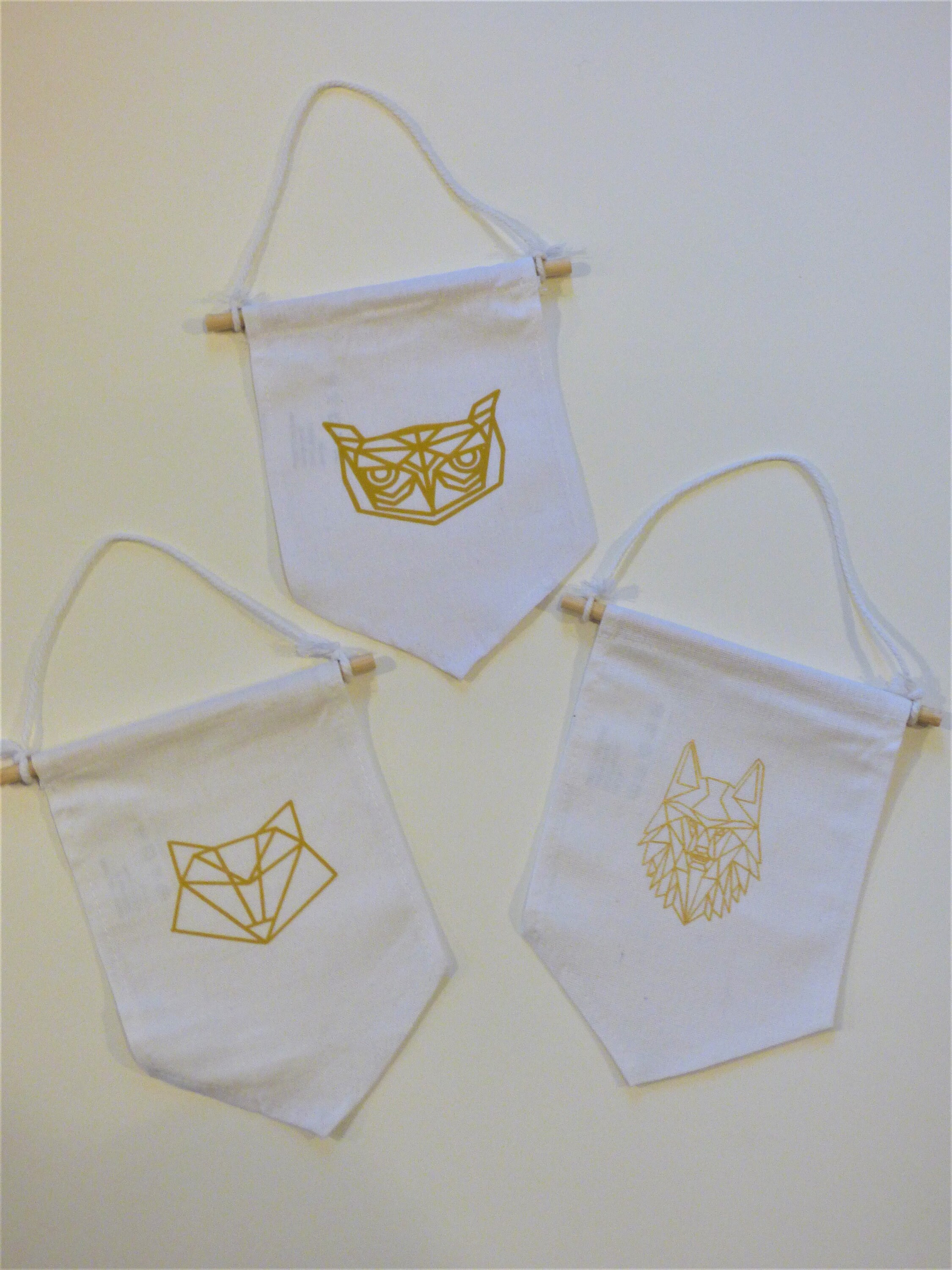 Fanion Animal Totem Hibou/Renard/Loup