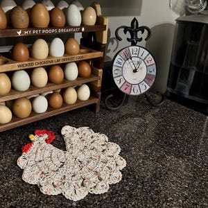 Country Chicken Potholder/Trivet Crochet image 4