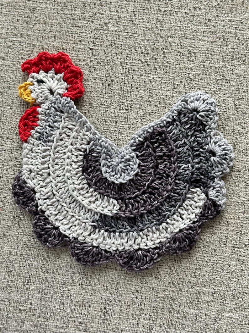 Country Chicken Potholder/Trivet Crochet image 2