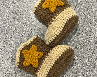 Crochet baby cowboy boots pattern