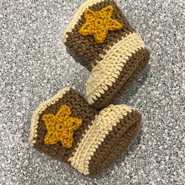 Crochet baby cowboy boots pattern