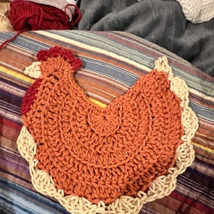 Country Chicken Potholder/Trivet Crochet image 5
