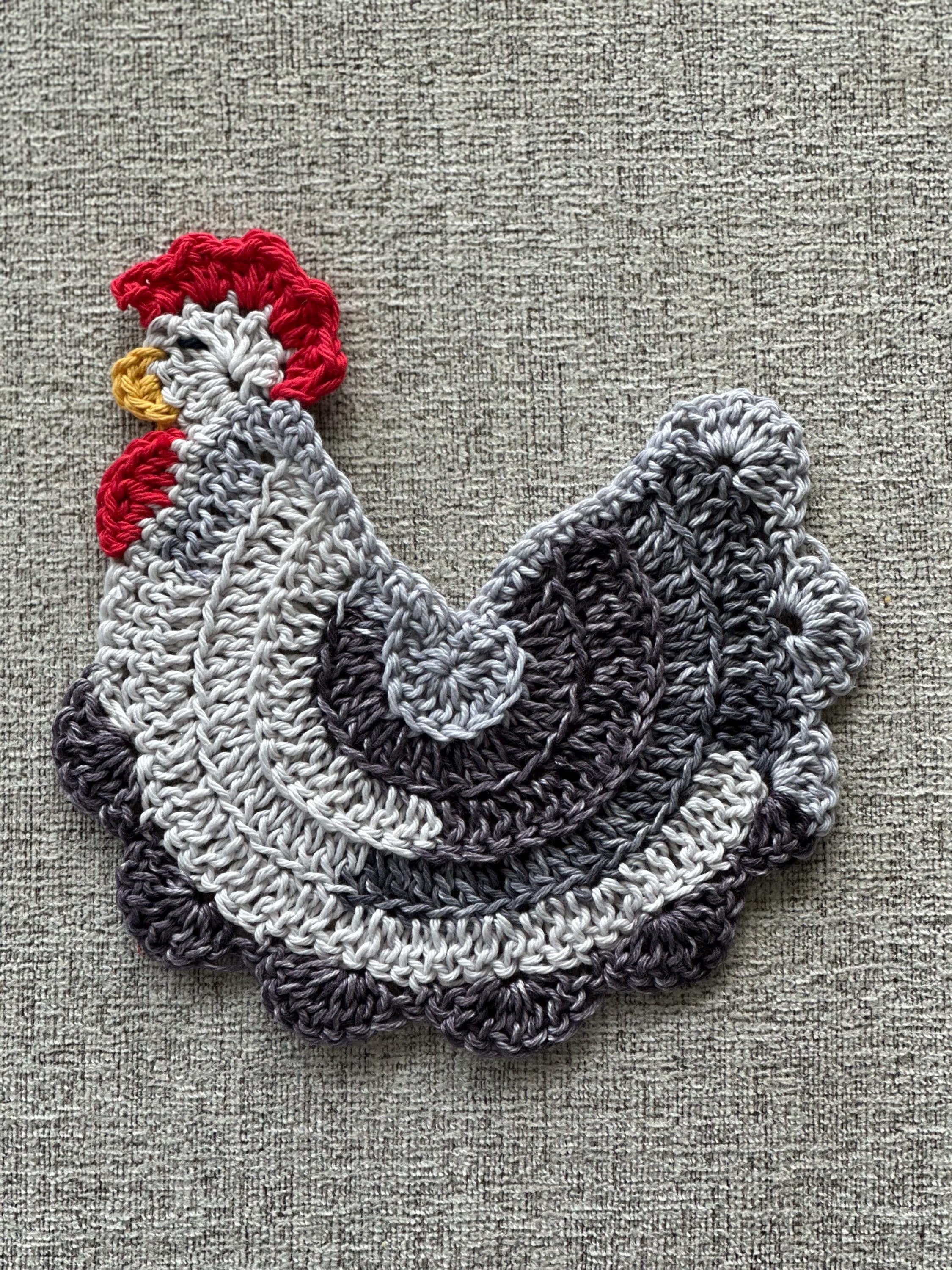 Chicken Potholder Crochet Pattern with Full Texture