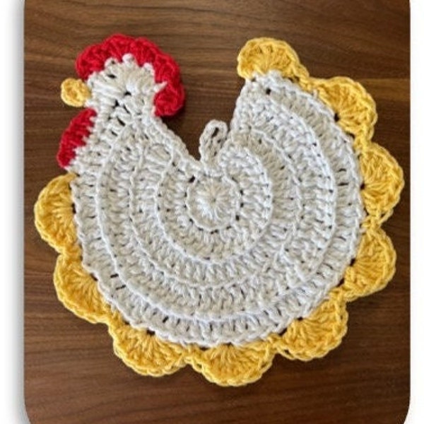 Country Chicken Potholder/Trivet Crochet