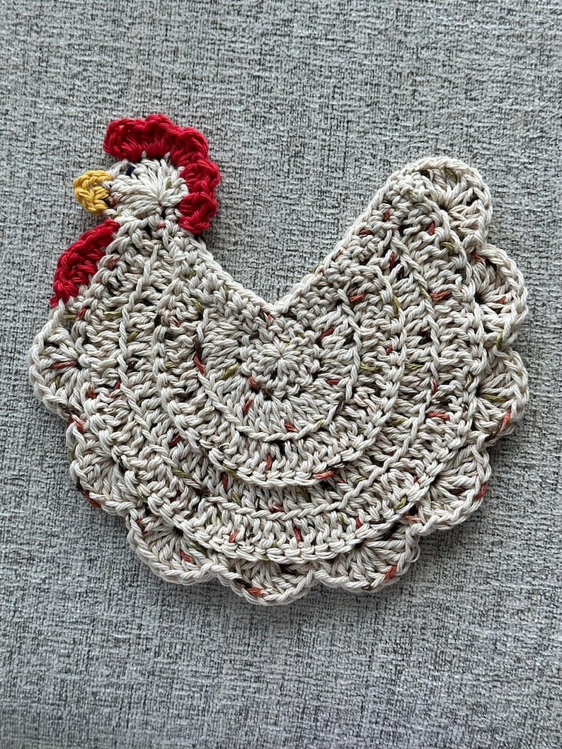 Country Chicken Potholder/Trivet Crochet image 3