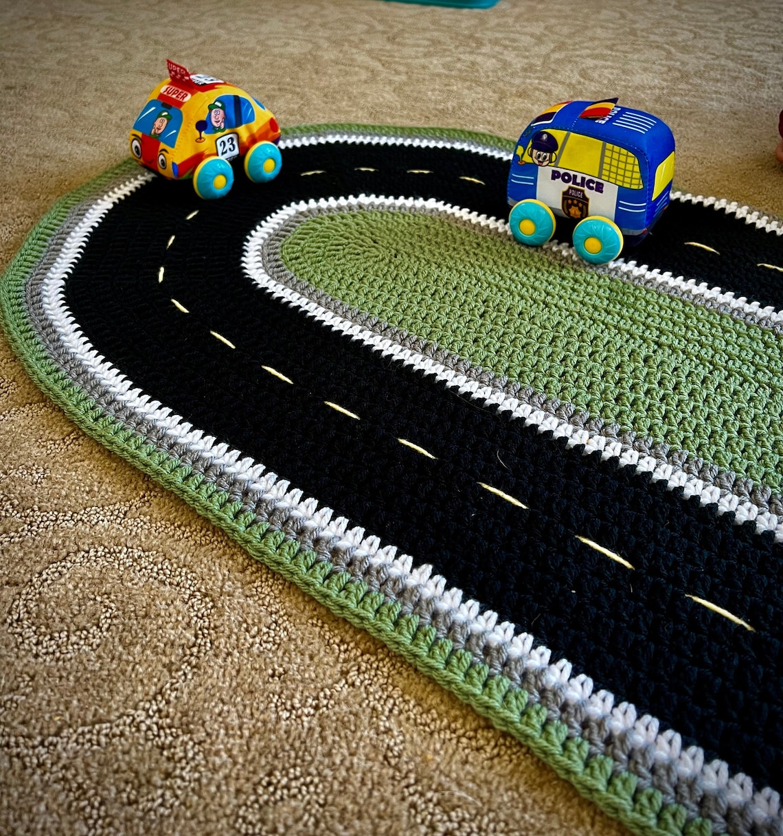 Racetrack Play Mat Rug Crochet Etsy