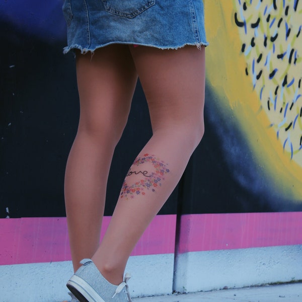 LolitaFashion: Find your unique style with our tattoo Sheer Tights. Selection of high quality stockings and exclusive tattoo designs