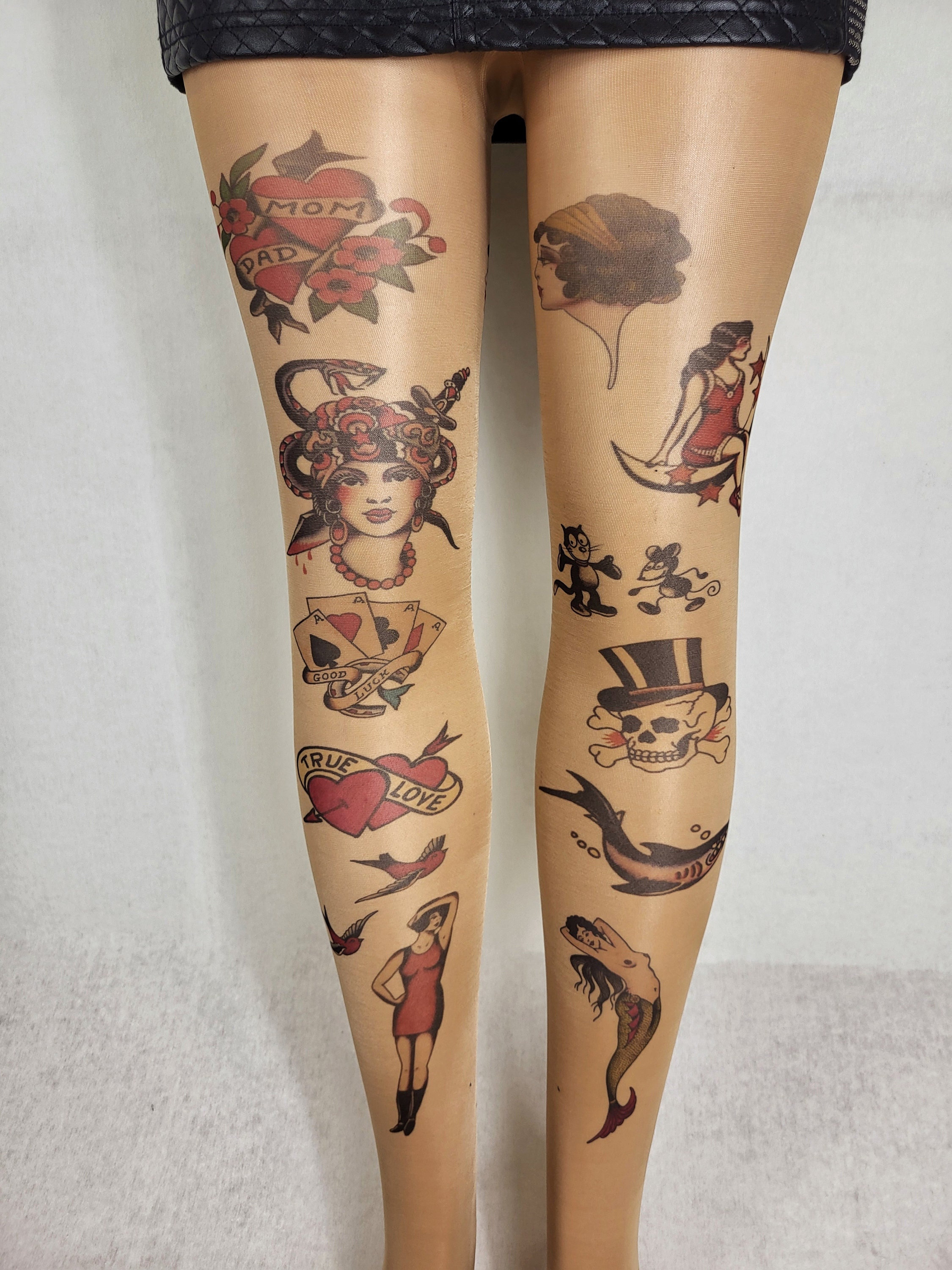 Vintage Tattoo Sexy Pantyhose Bodystockings Nylon Stockings Tights main image 0