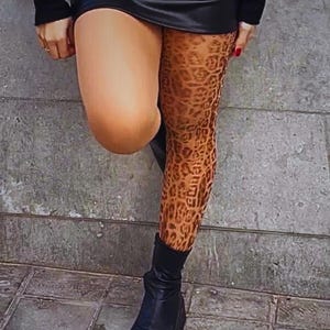 Animal Print Sheer Tights | One-Leg Animal Print Tights | Premium Printed Nylon Tights | Fashion Nylons