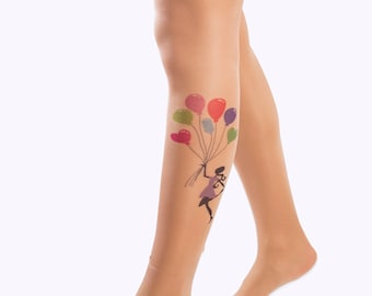 Collant eleganti per tatuaggi, ottima aggiunta a qualsiasi outfit. Collant stampato originale e creativo, regalo sexy per lei