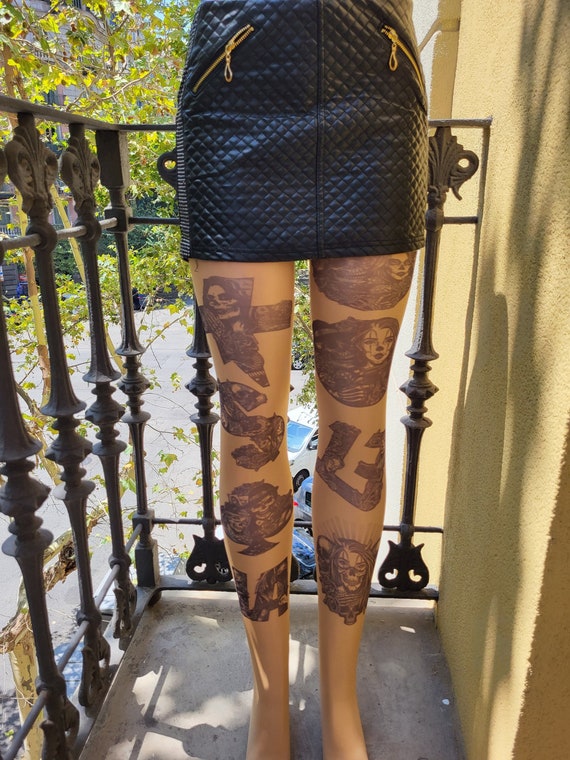 Stockings With Skull Designs Tattoos for Bold, Skull Pantyhose With Style  and Boldness.  Fashion Find. Heavy Fashion 