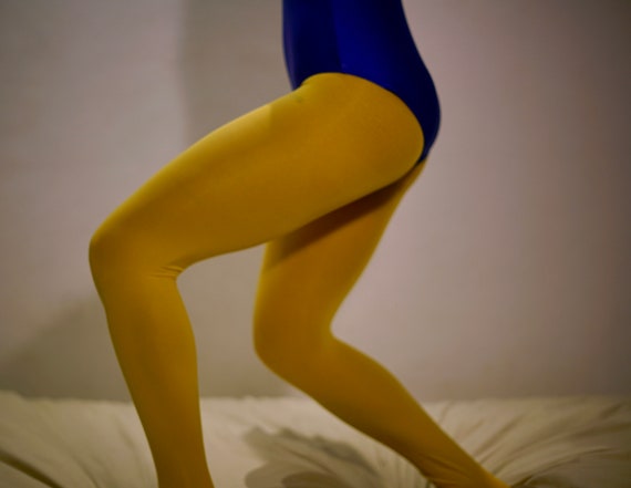 Yellow Pantyhose, Girls Sun Yellow Tights, Yellow Tights, Retro Modern  Women's Opaque Yellow Pantyhose 60s, 70s 