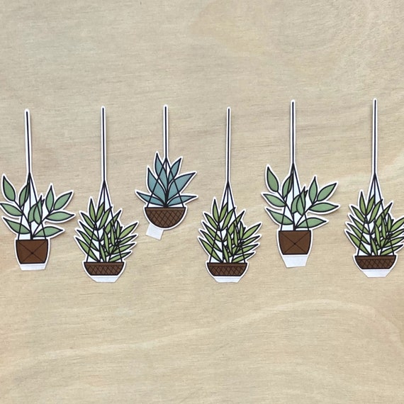 Aesthetic Hanging Plants Sticker Set Cute Sticker Pack Of 3 Etsy
