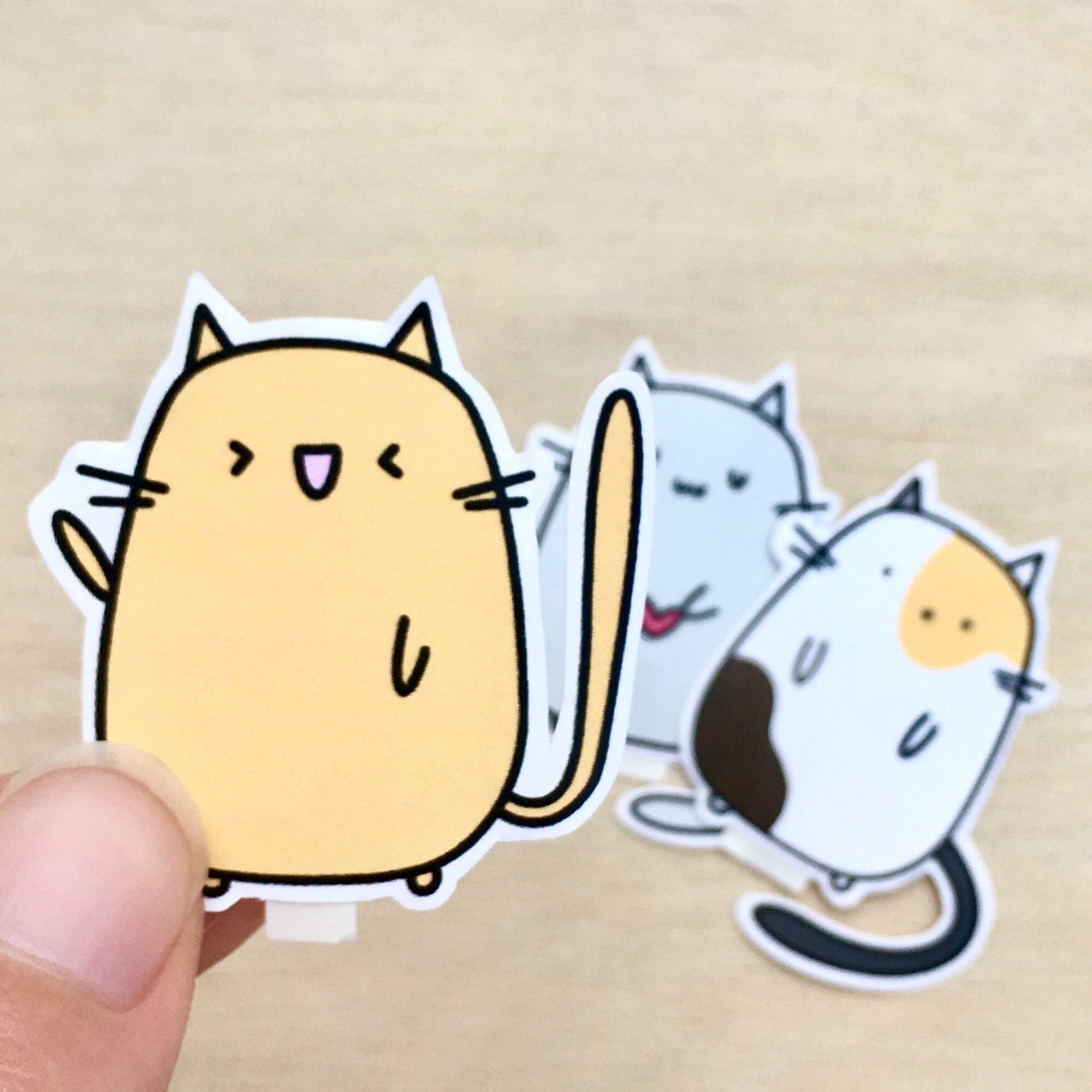 Cute Cats Sticker Pack Set of 3 Cute Stationery Stickers Etsy