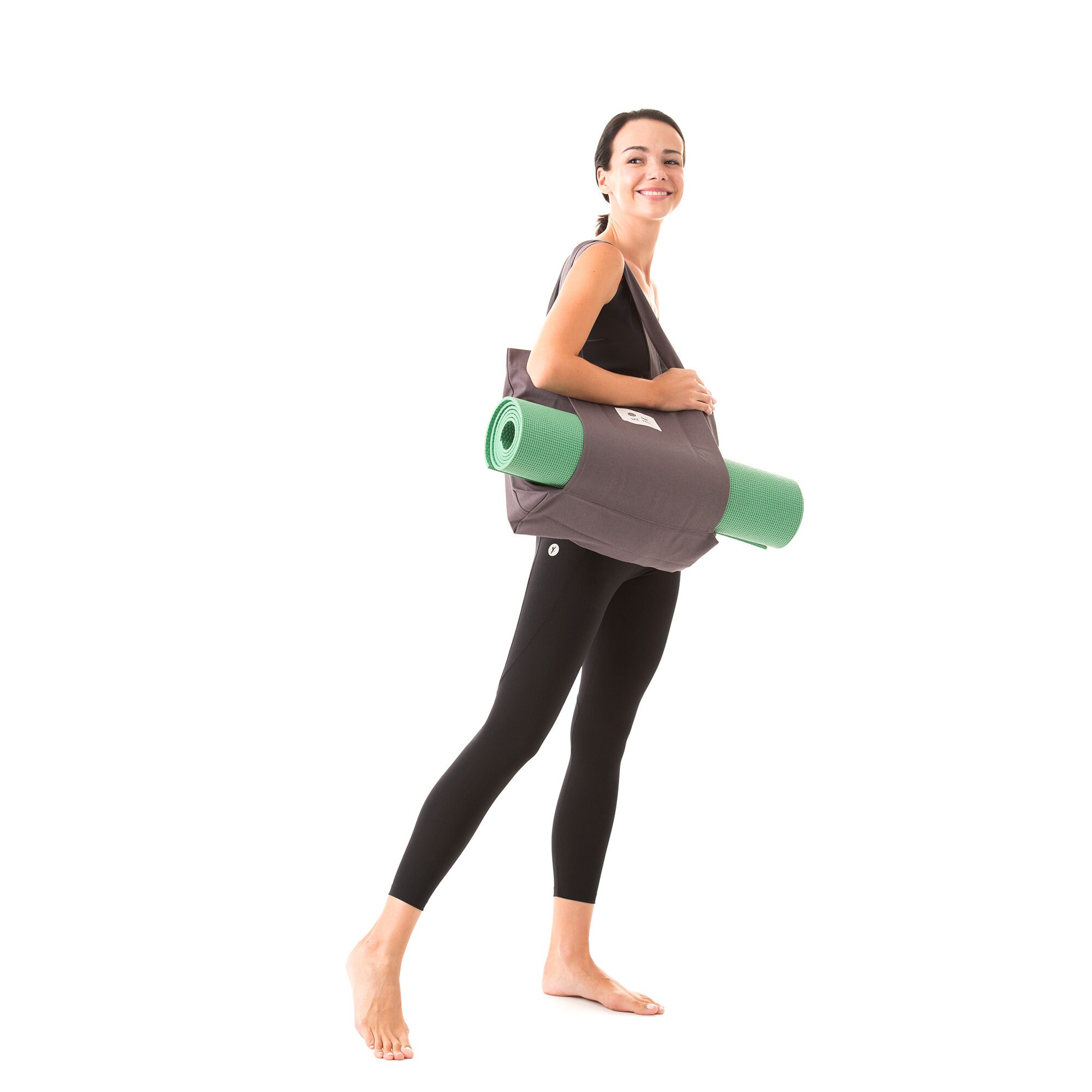 Yoga Pilates Mat Bag Basic Canvas Tote With Mat Carrier Pocket Etsy