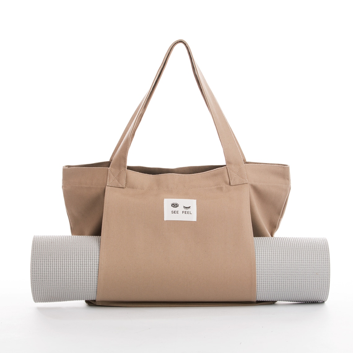 Yoga Pilates Mat Bag Basic Canvas Tote with Mat Carrier Pocket Etsy
