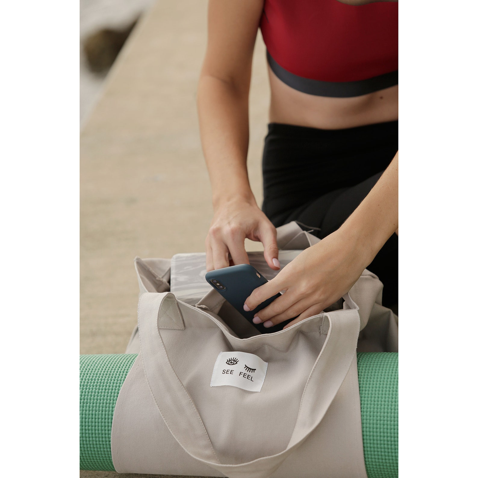 Yoga Pilates Mat Bag Basic Canvas Tote with Mat Carrier Pocket Etsy