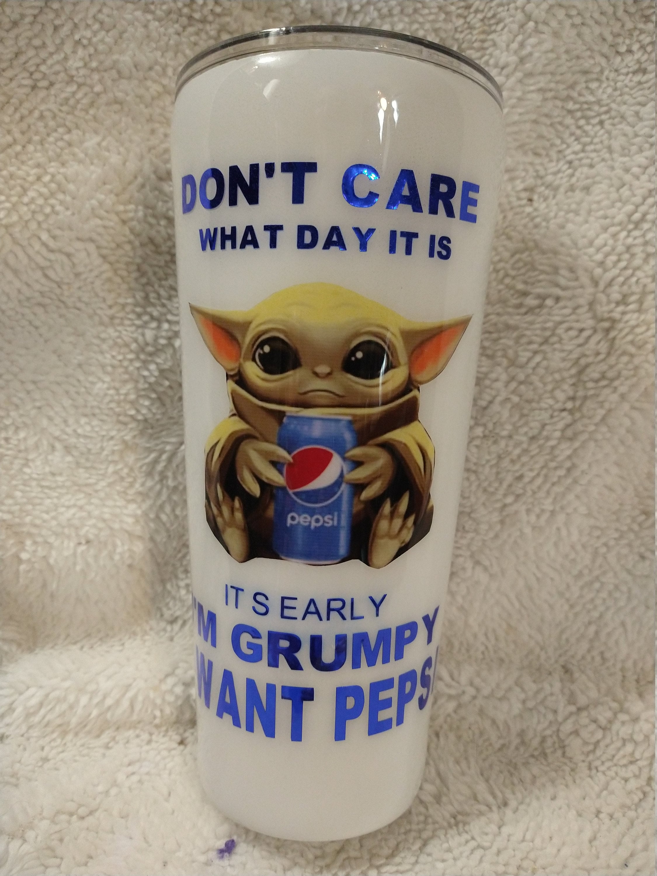 Baby Yoda Pepsi soda glitter tumbler Etsy