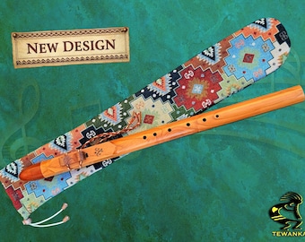 Handgefertigte Native American Flötentasche – Gepolsterte Hülle für Mid-Range Flöten | Model S36